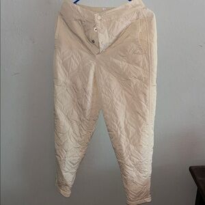 Fabletics Cream Quilted lined Pants